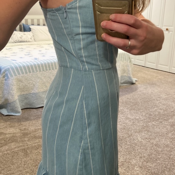 Sadie & Sage blue chambray dress with ruffle straps size 6 / medium - Picture 5 of 5